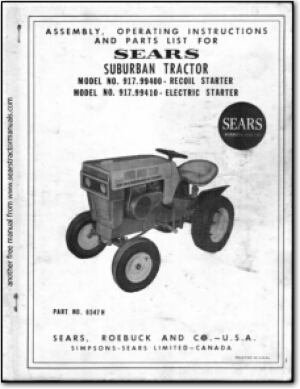 Sears garden tractor manual