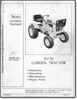 Sears garden tractor manual